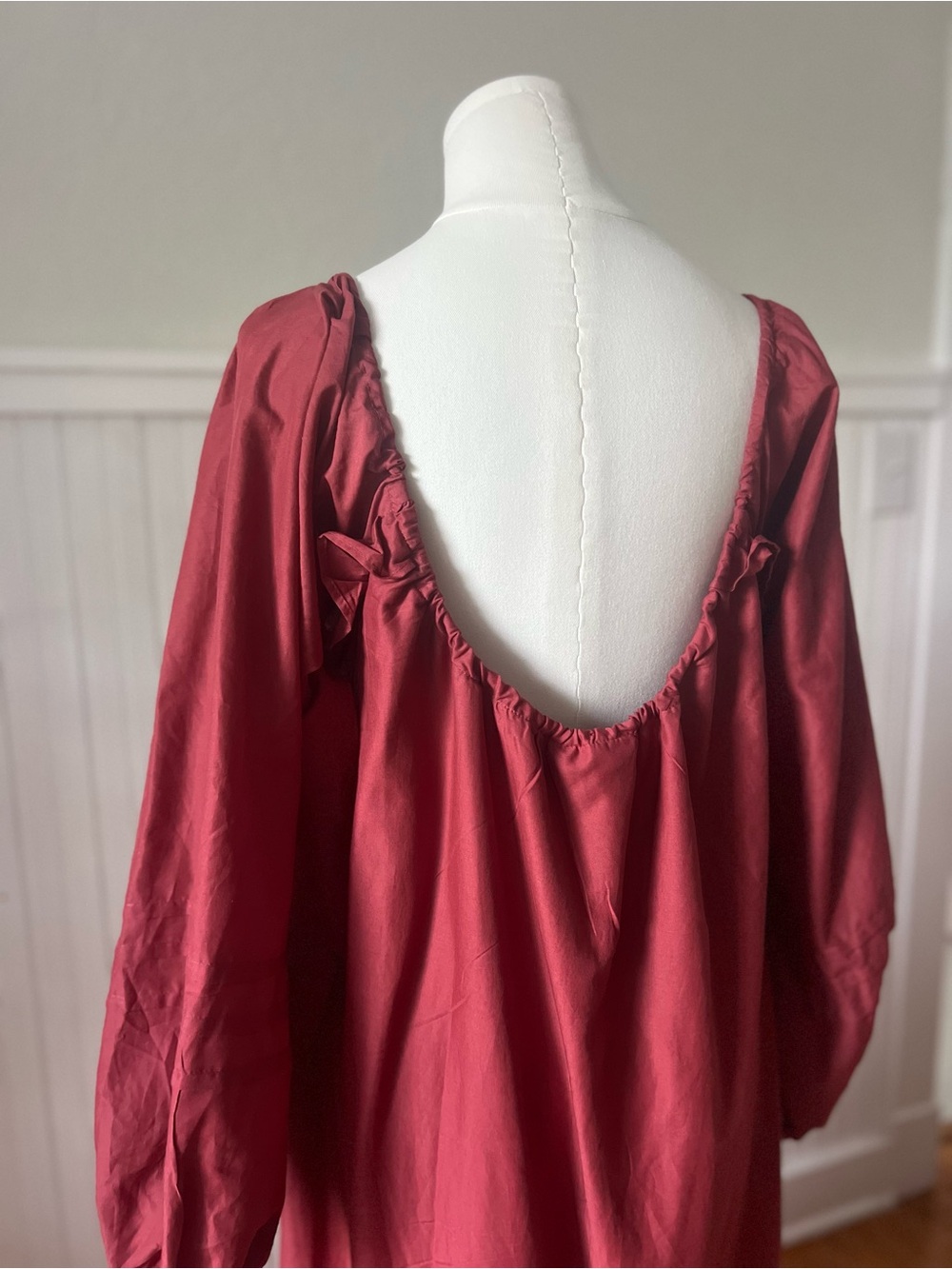Women’s ASOS Channel Neckline And Ruffled Hem Maxi Dress Size 6 Rust Prairie - Picture 6 of 10